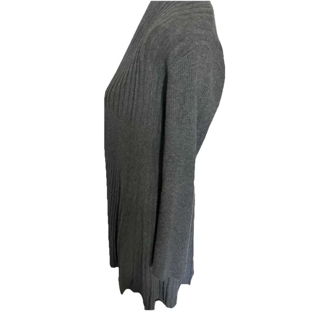 Magnolia Grace‎ HERSHA Gray Ribbed Knit Lightweight Cardigan Sweater Small NWT